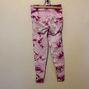 Zumba Fitness Pink and White Tie-Dye Leggings